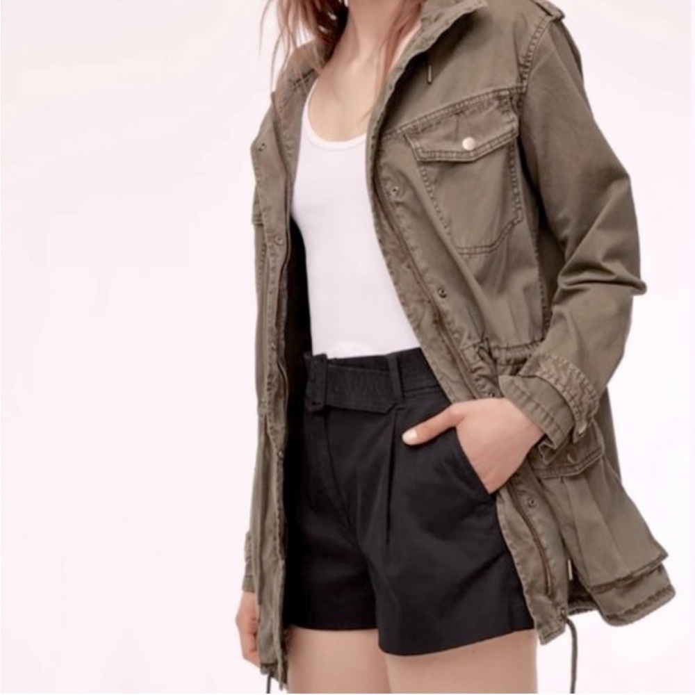 SzXS Talula Trooper Military Utility Jacket distressed/faded olive green…